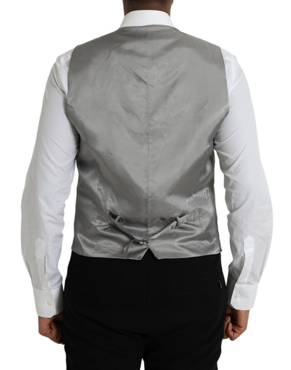  - Light Gray Wool Formal Dress Waistcoat Vest