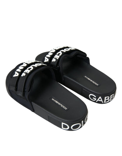  - Black Neoprene Slides Flats Beachwear Shoes