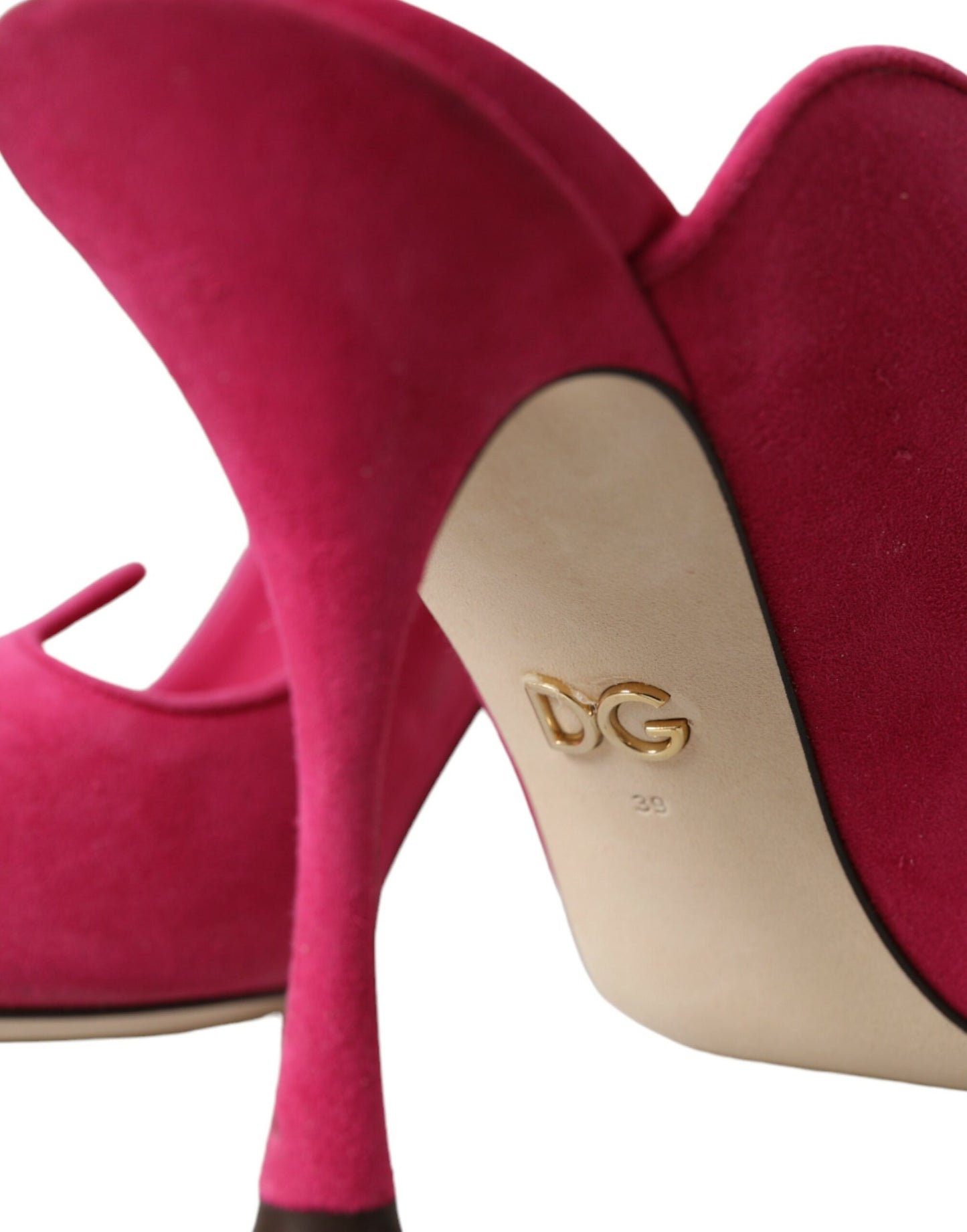  - Fuchsia Suede Leather Mules Sandals Shoes