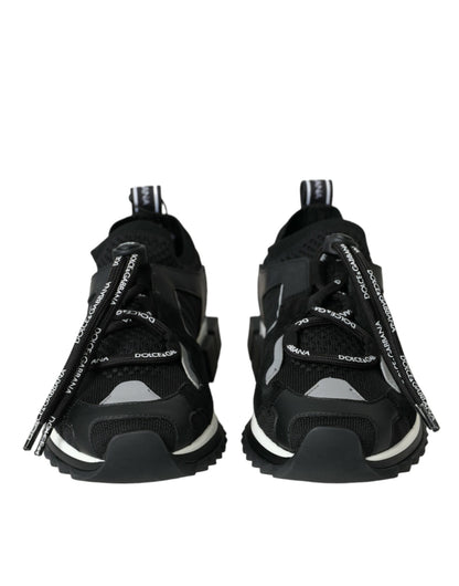 Dolce & Gabbana Women's Black Mesh Sorrento Trekking Sneakers- Designer Footwear