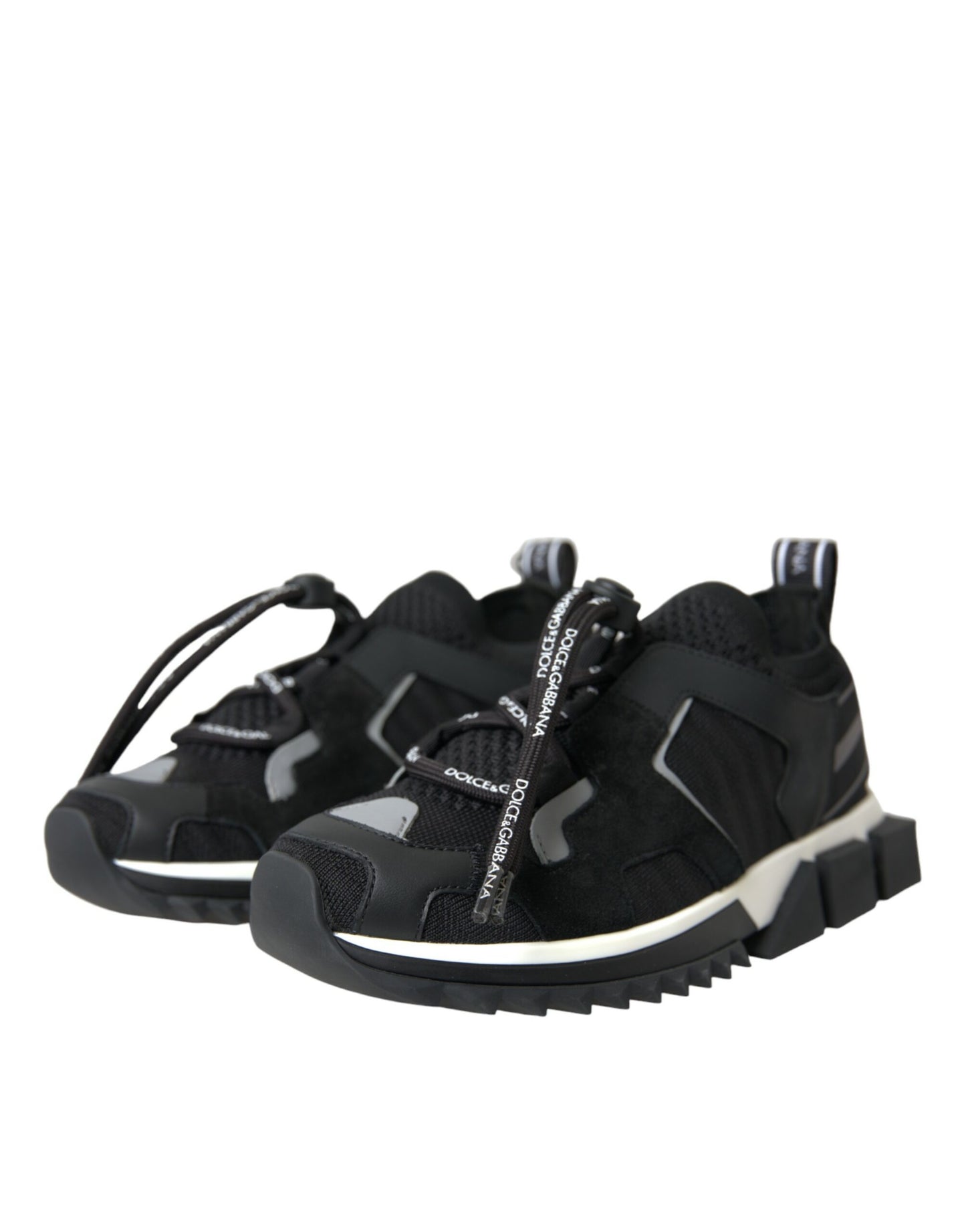 Dolce & Gabbana Women's Black Mesh Sorrento Trekking Sneakers- Designer Footwear