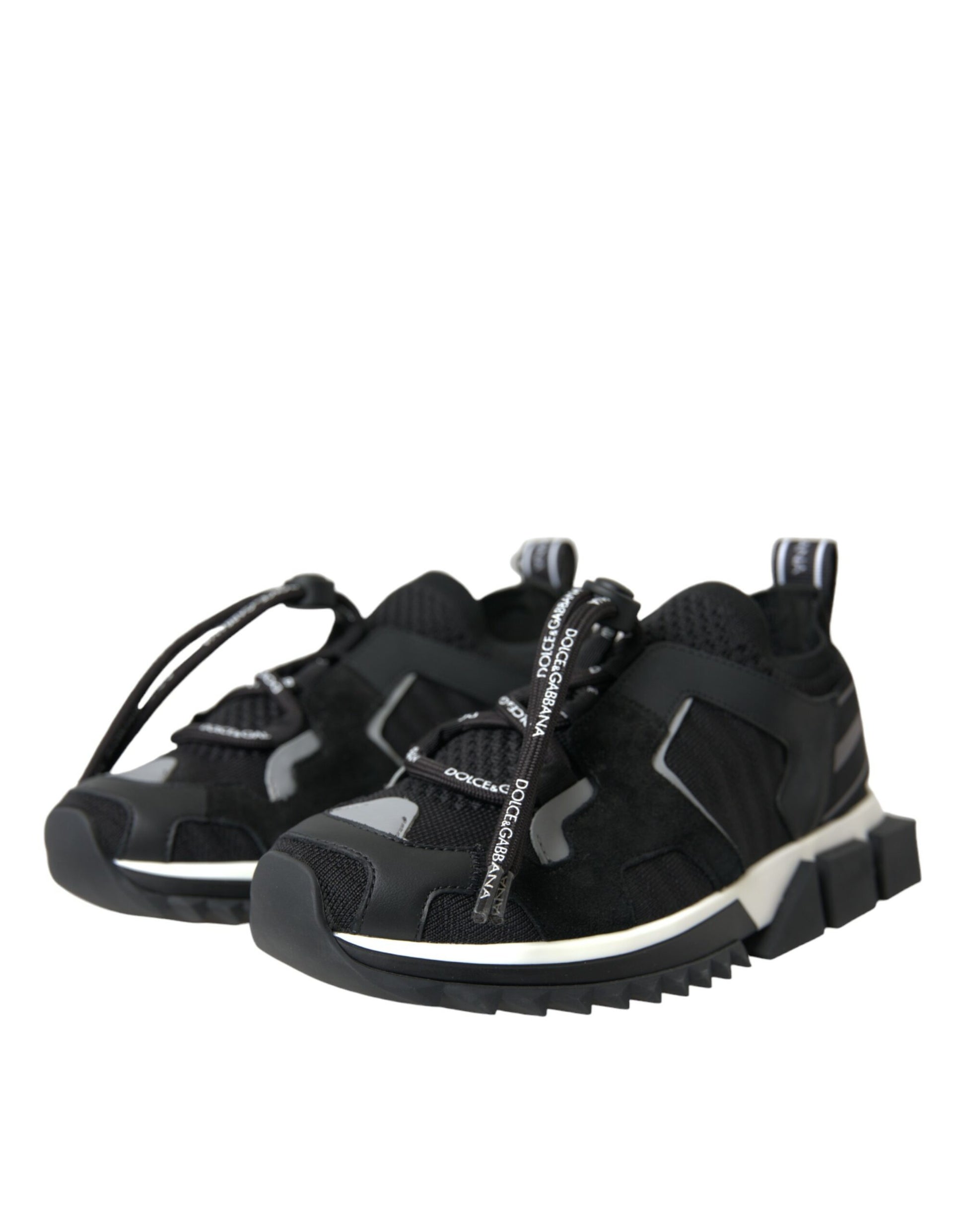 Dolce & Gabbana Women's Black Mesh Sorrento Trekking Sneakers- Designer Footwear