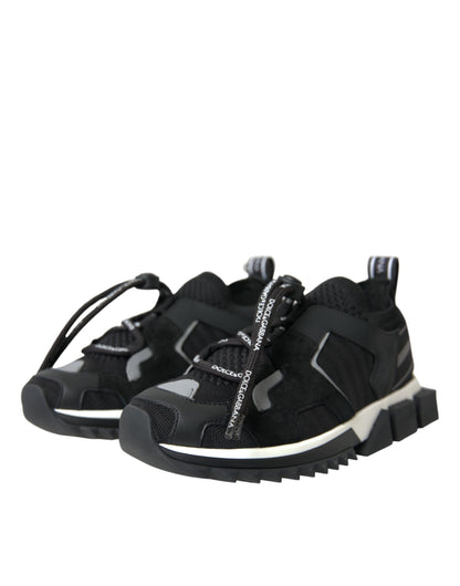 Dolce & Gabbana Women's Black Mesh Sorrento Trekking Sneakers- Designer Footwear