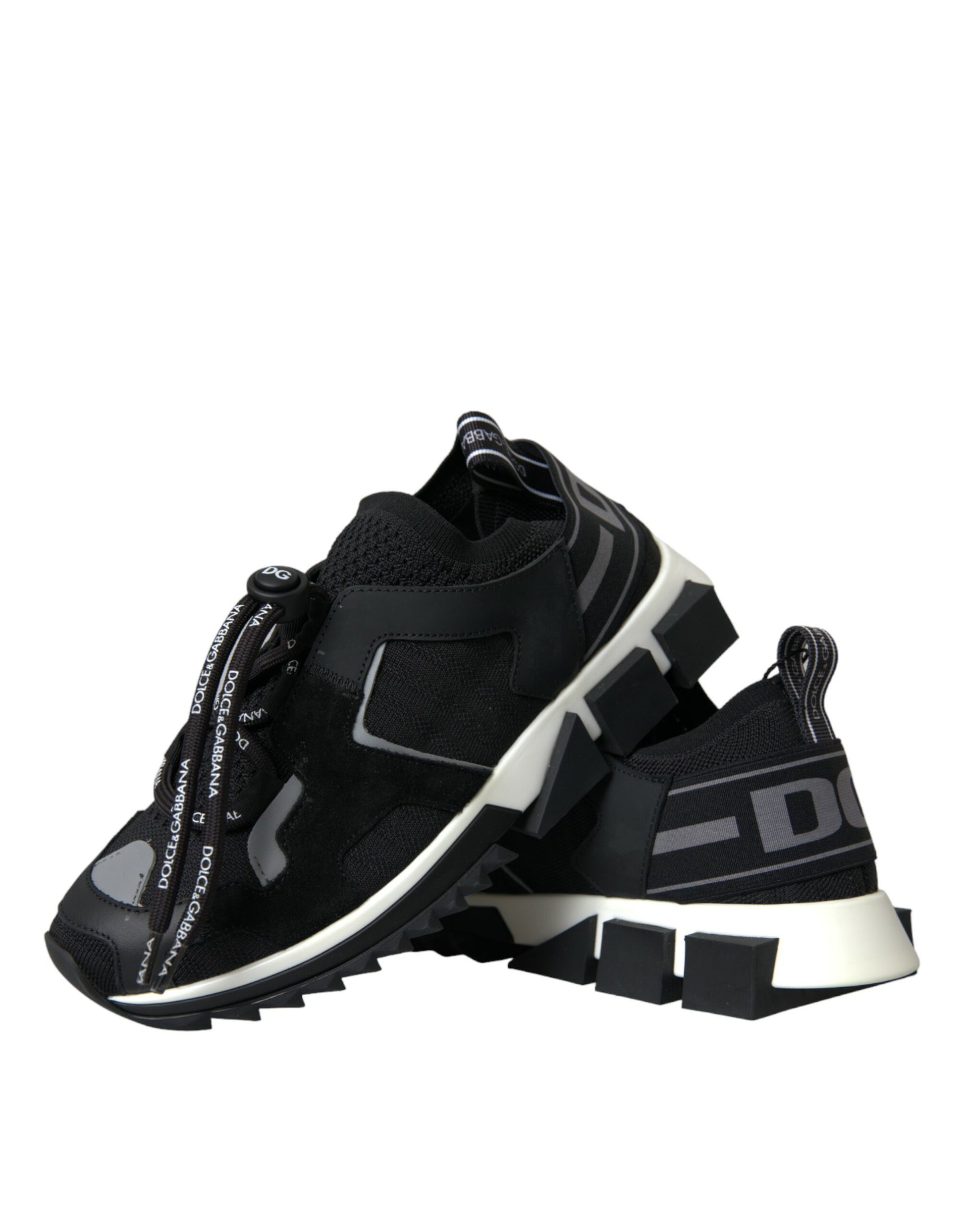 Dolce & Gabbana Women's Black Mesh Sorrento Trekking Sneakers- Designer Footwear