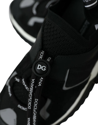 Dolce & Gabbana Women's Black Mesh Sorrento Trekking Sneakers- Designer Footwear