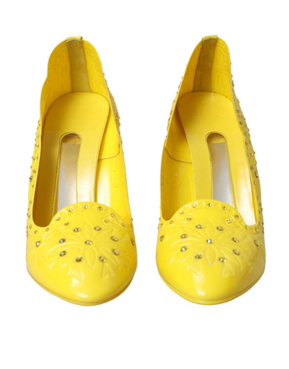 Yellow Crystal CINDERELLA Heels Pumps Shoes - The Luxe Alliance