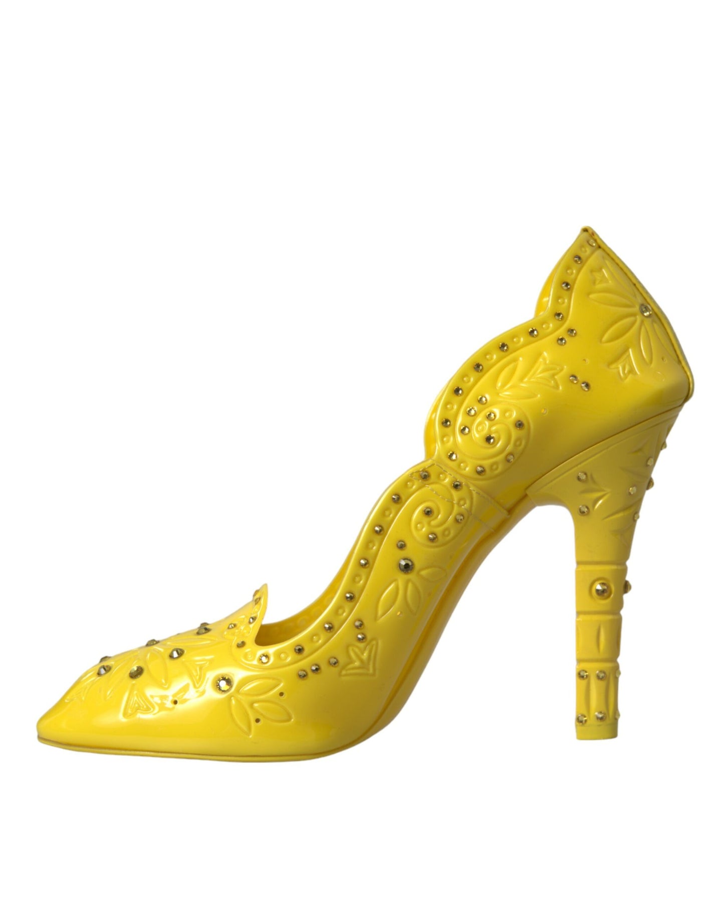 Yellow Crystal CINDERELLA Heels Pumps Shoes - The Luxe Alliance