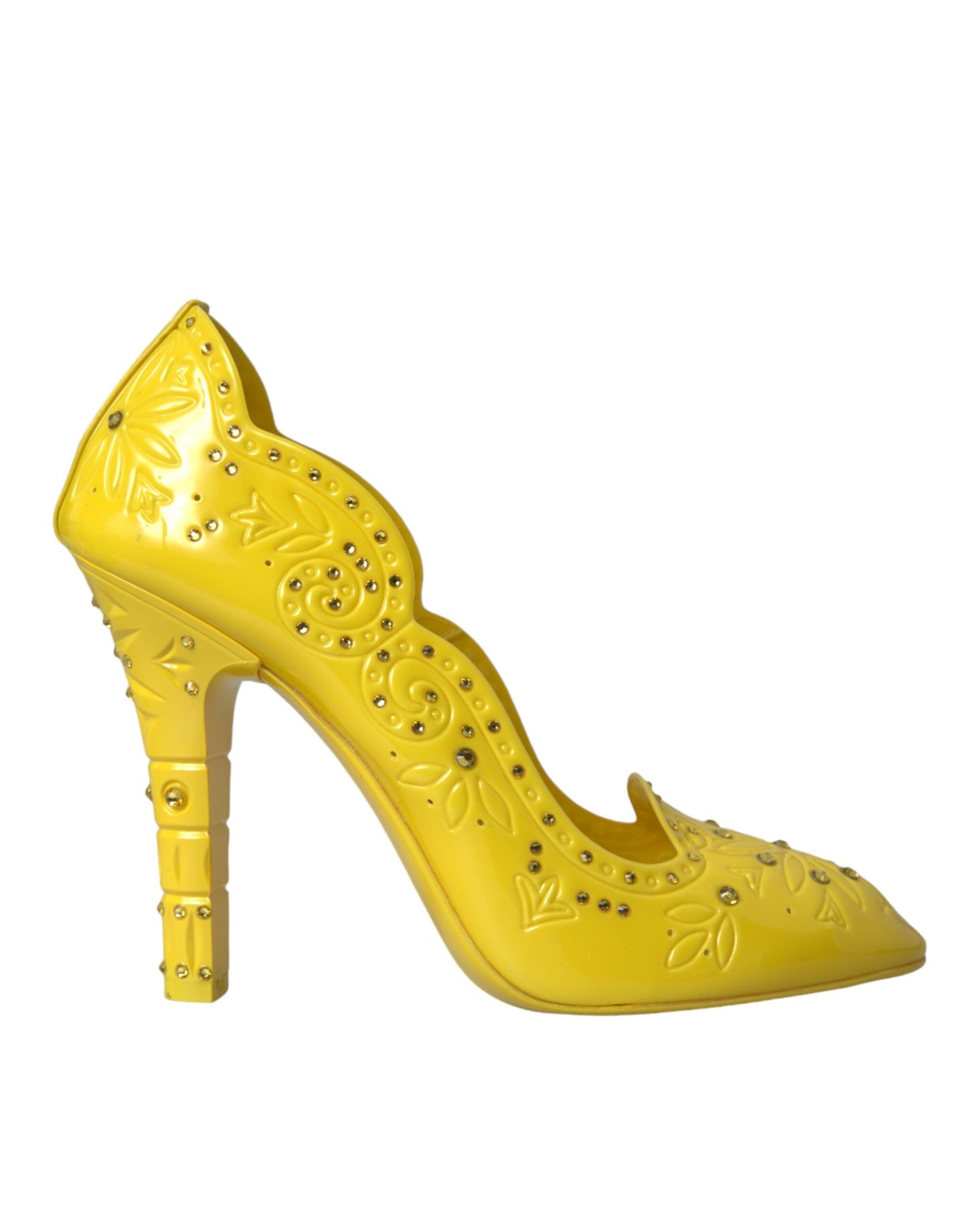 Yellow Crystal CINDERELLA Heels Pumps Shoes - The Luxe Alliance