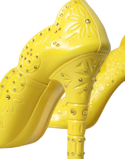 Yellow Crystal CINDERELLA Heels Pumps Shoes - The Luxe Alliance