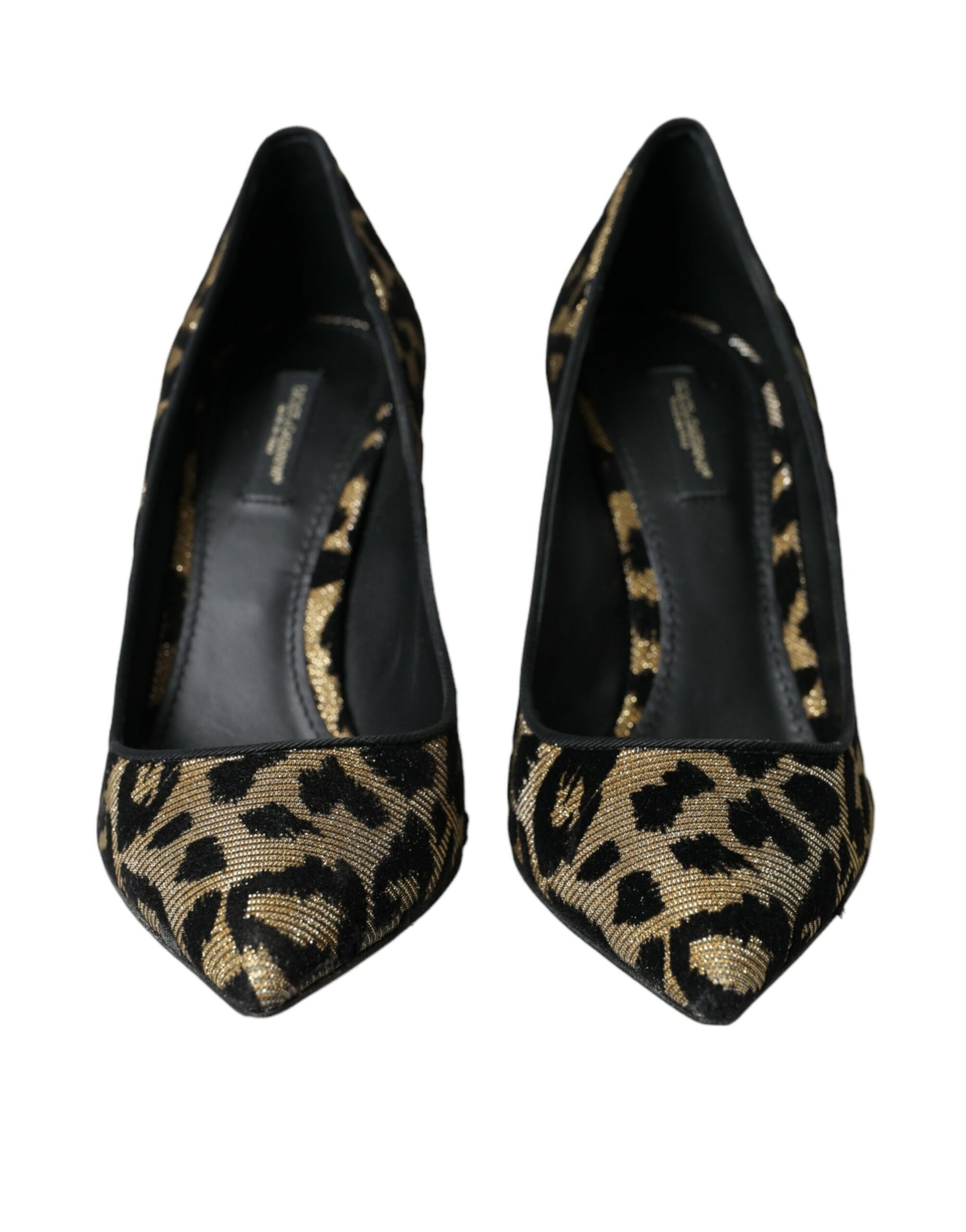 Black Gold Leopard Lurex Heels