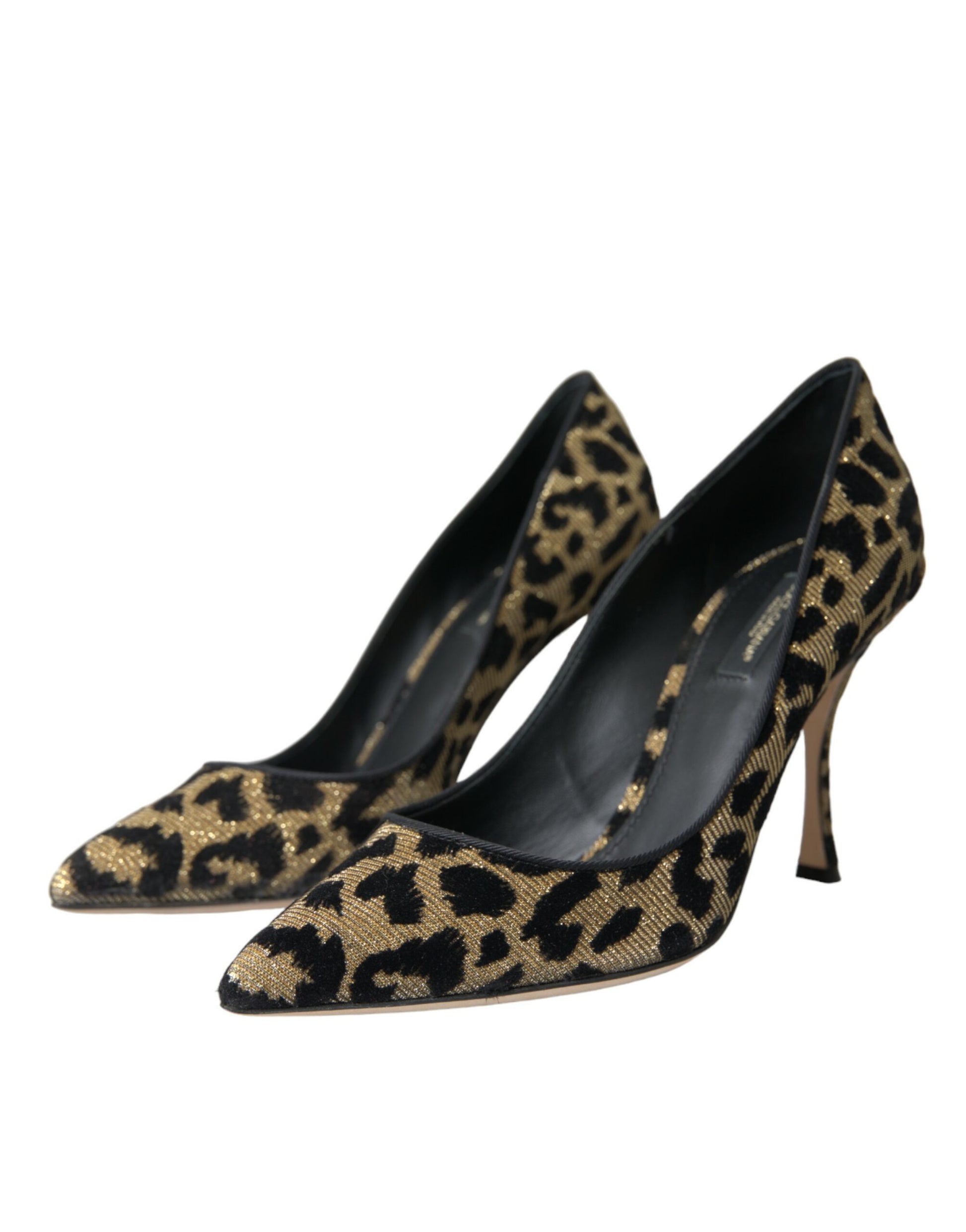 Black Gold Leopard Lurex Heels