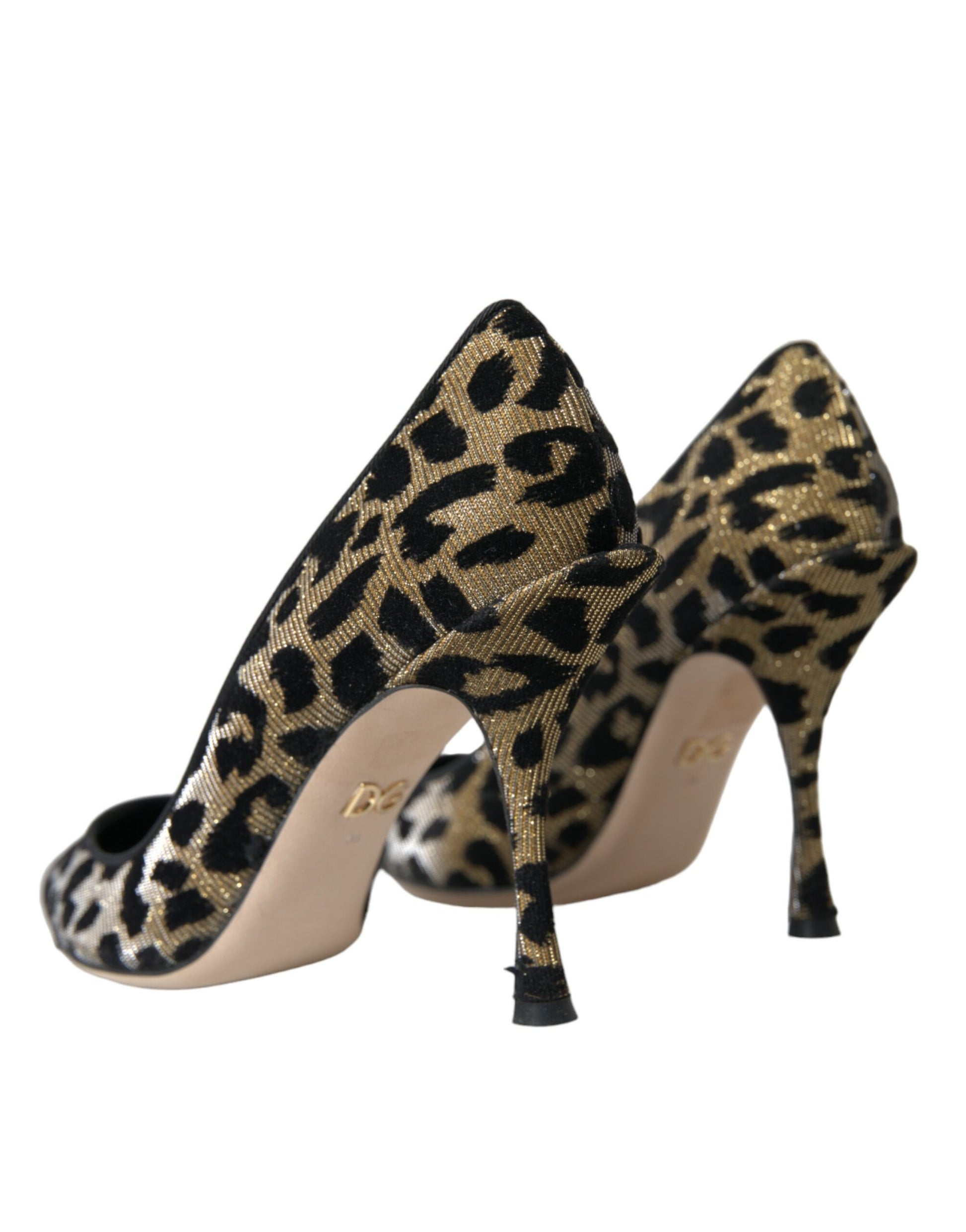 Black Gold Leopard Lurex Heels