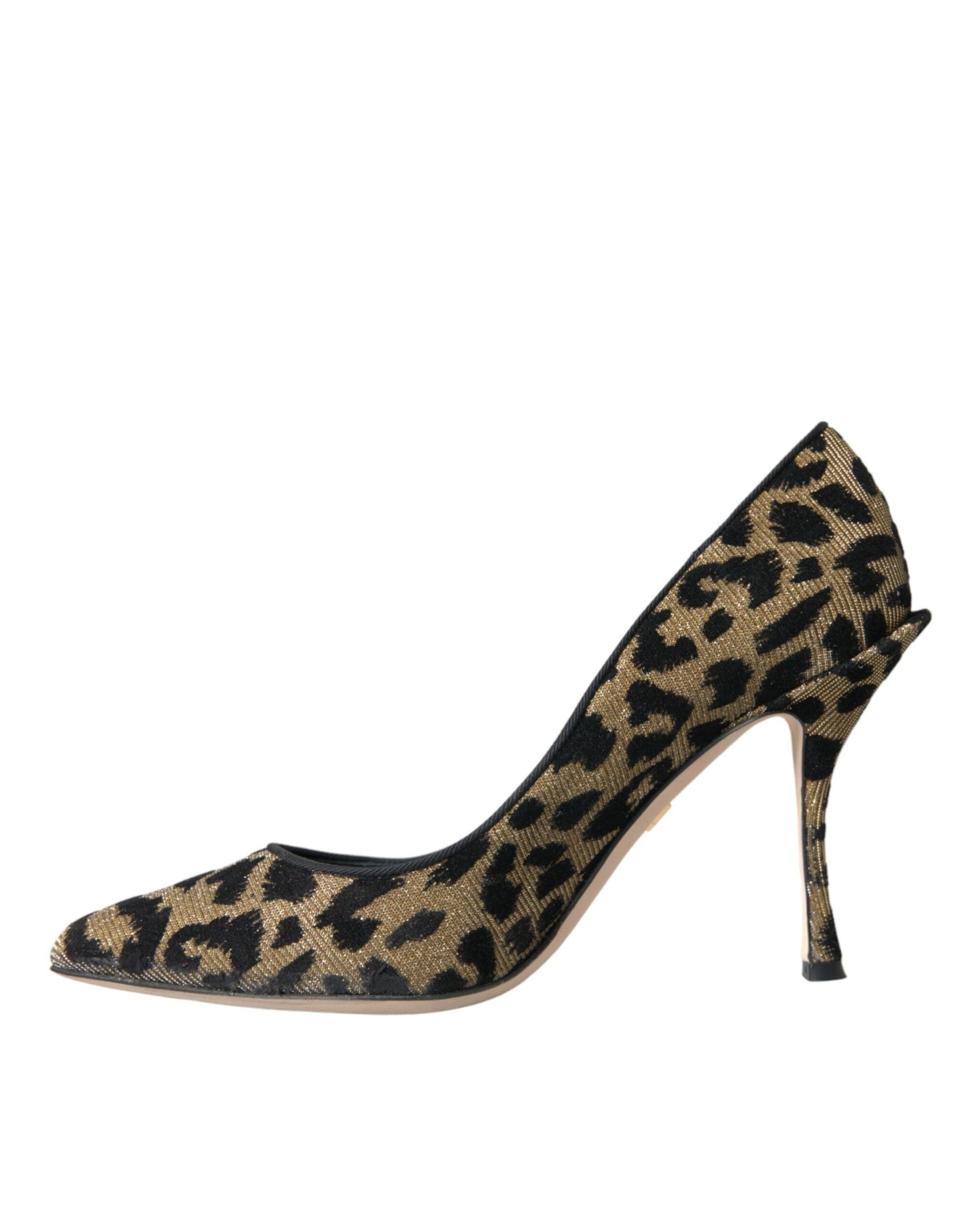 Black Gold Leopard Lurex Heels Pumps Shoes - The Luxe Alliance