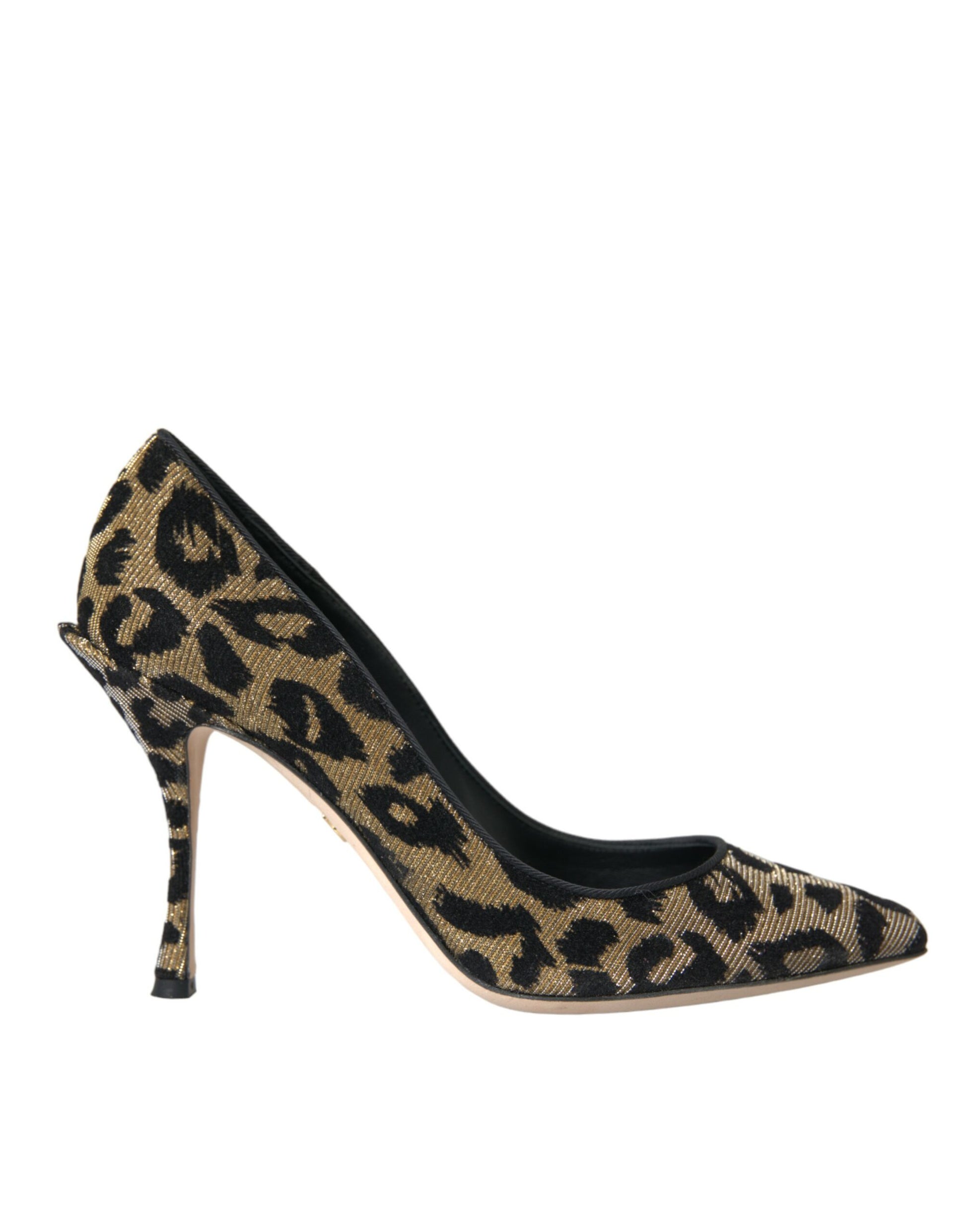 Black Gold Leopard Lurex Heels