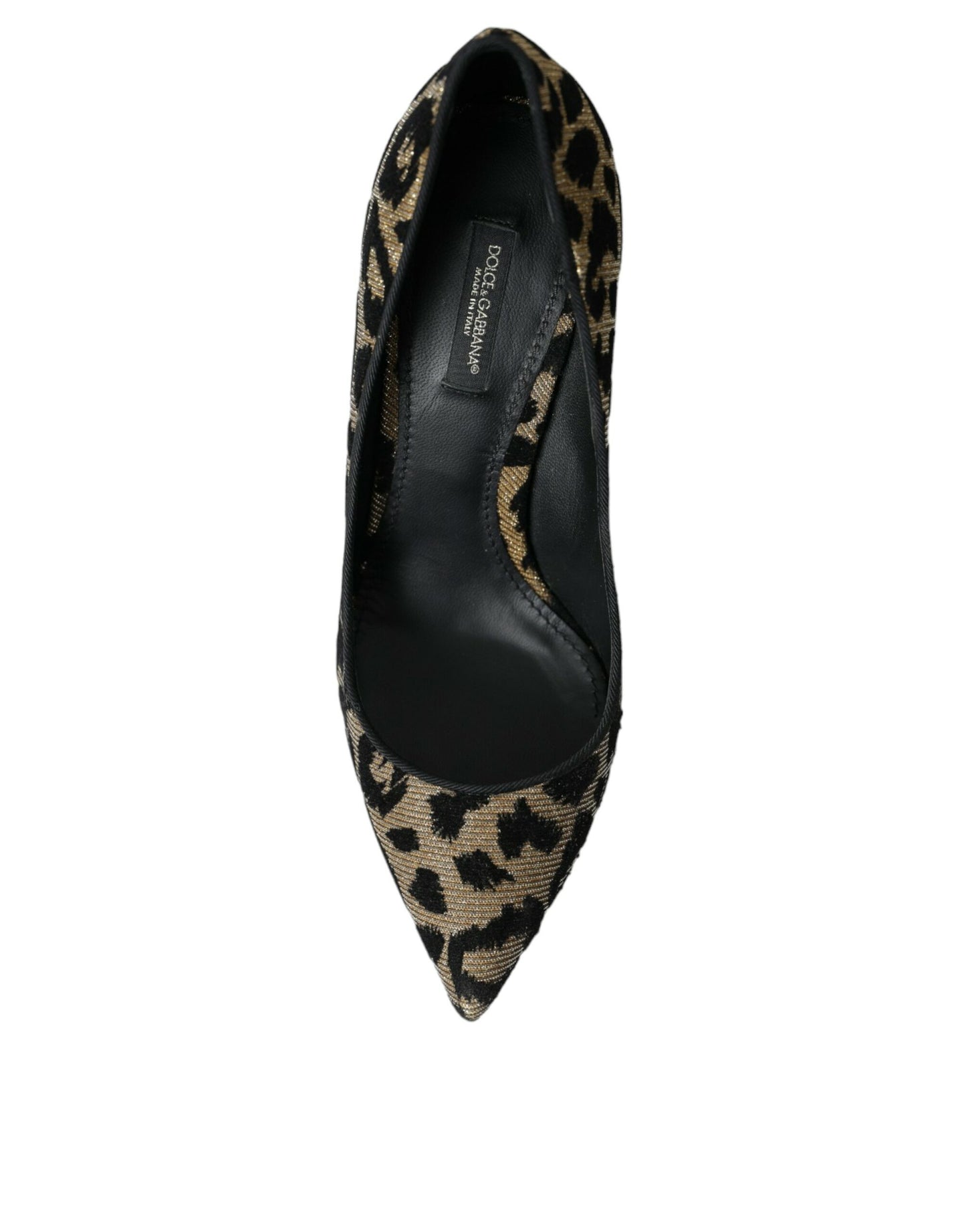 Black Gold Leopard Lurex Heels Pumps Shoes - The Luxe Alliance