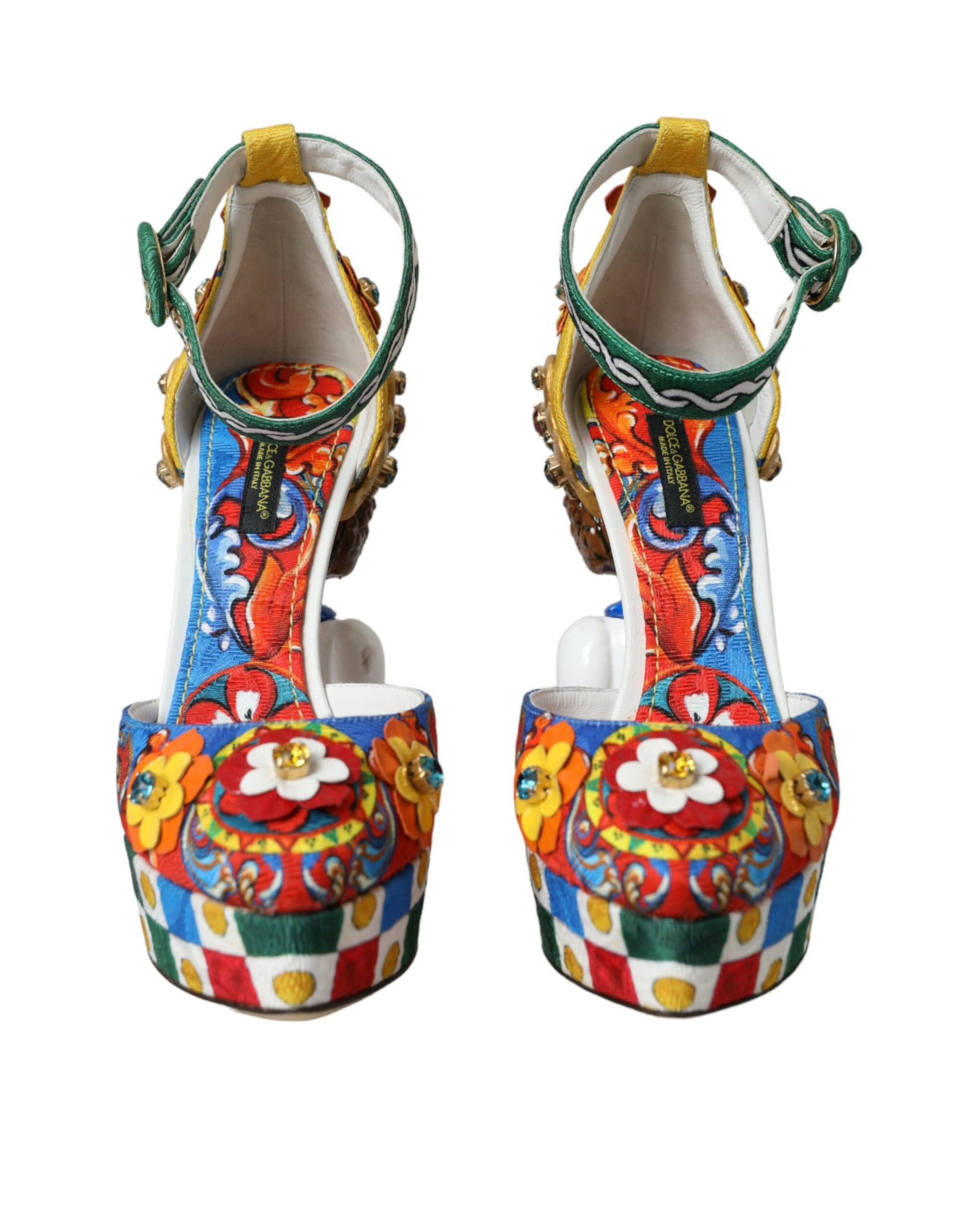 Dolce & Gabbana Multicolor Carretto Embellished Sandals