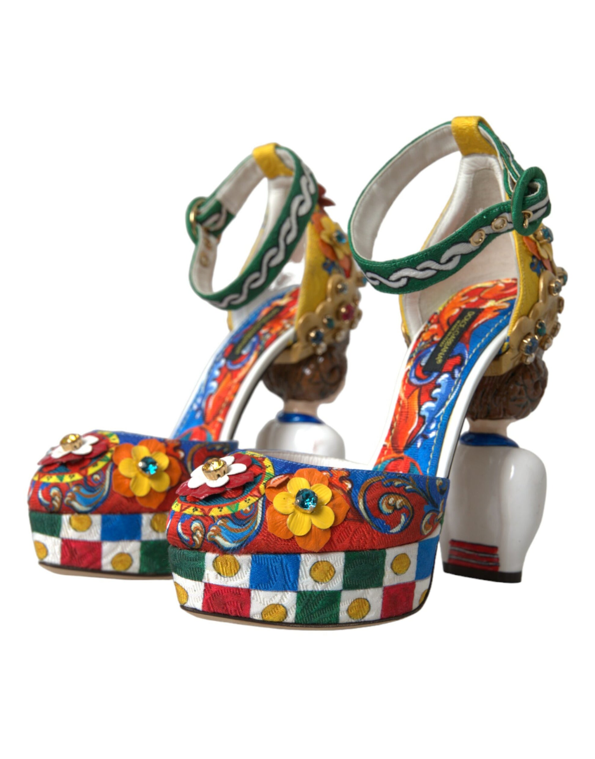 Dolce & Gabbana Multicolor Carretto Embellished Sandals