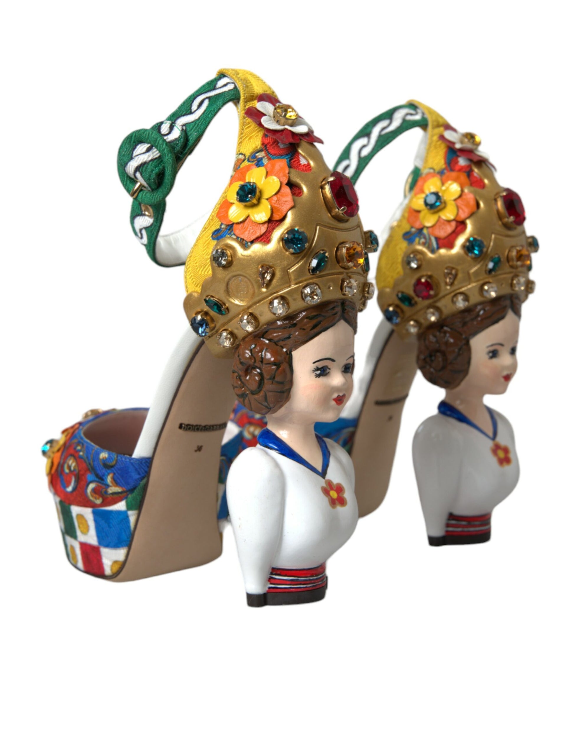 Dolce & Gabbana Multicolor Carretto Embellished Sandals