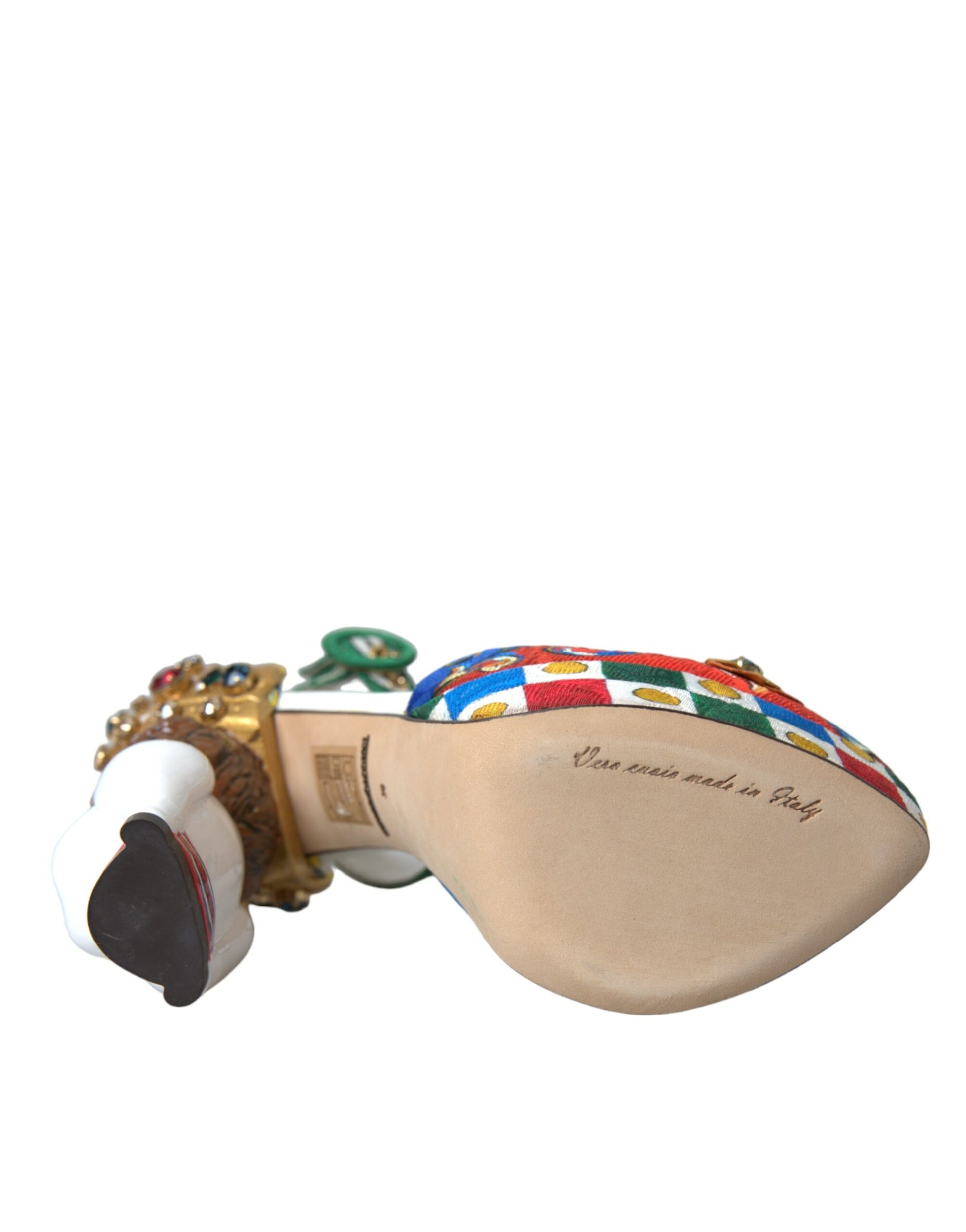 Dolce & Gabbana Multicolor Carretto Embellished Sandals