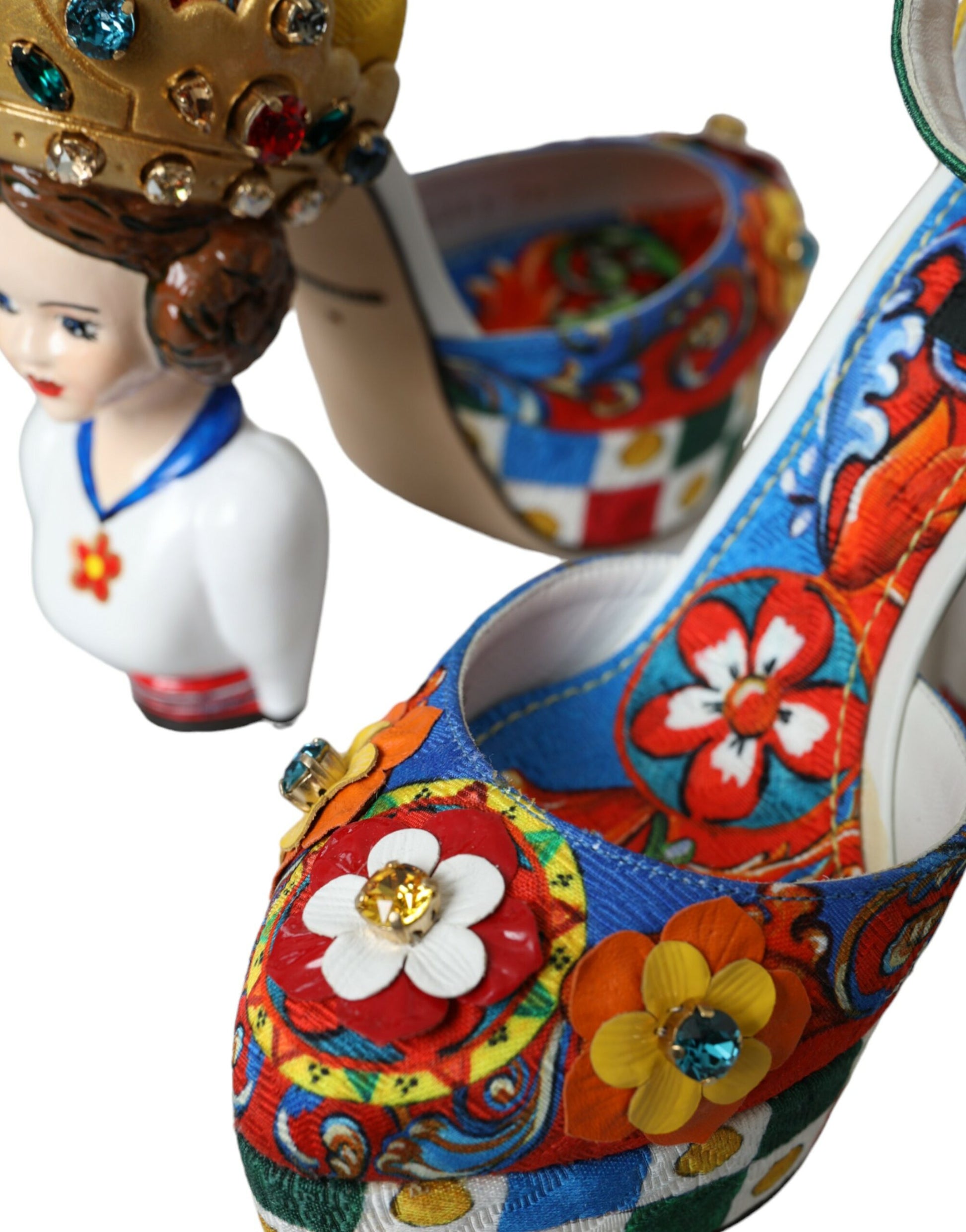 Dolce & Gabbana Multicolor Carretto Embellished Sandals