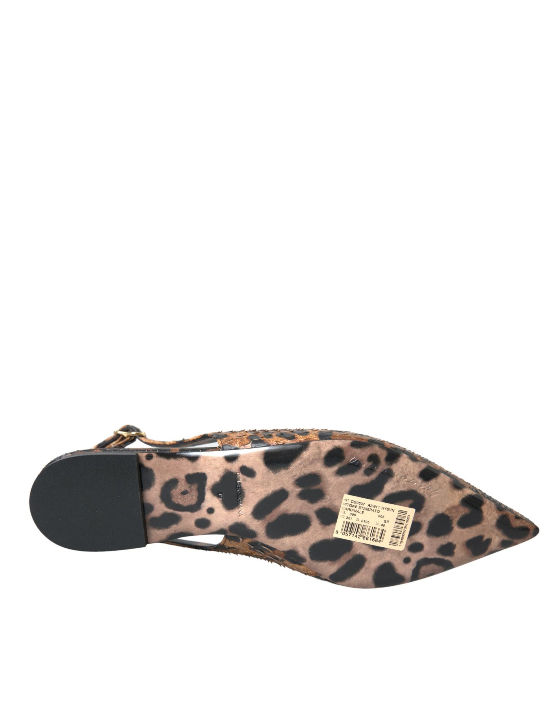 Brown Leopard Exotic Skin Slingback Shoes by Dolce & Gabbana