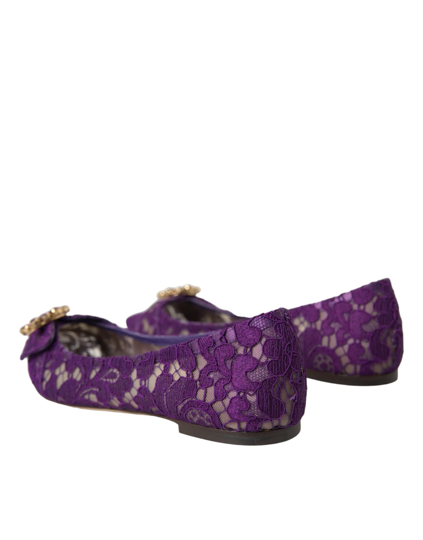  - Purple Taormina Lace Crystal Loafers Shoes