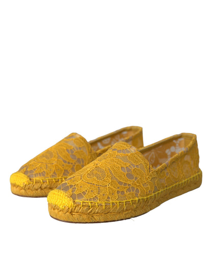  - Yellow Taormina Lace Espadrille Loafers Flats Shoes