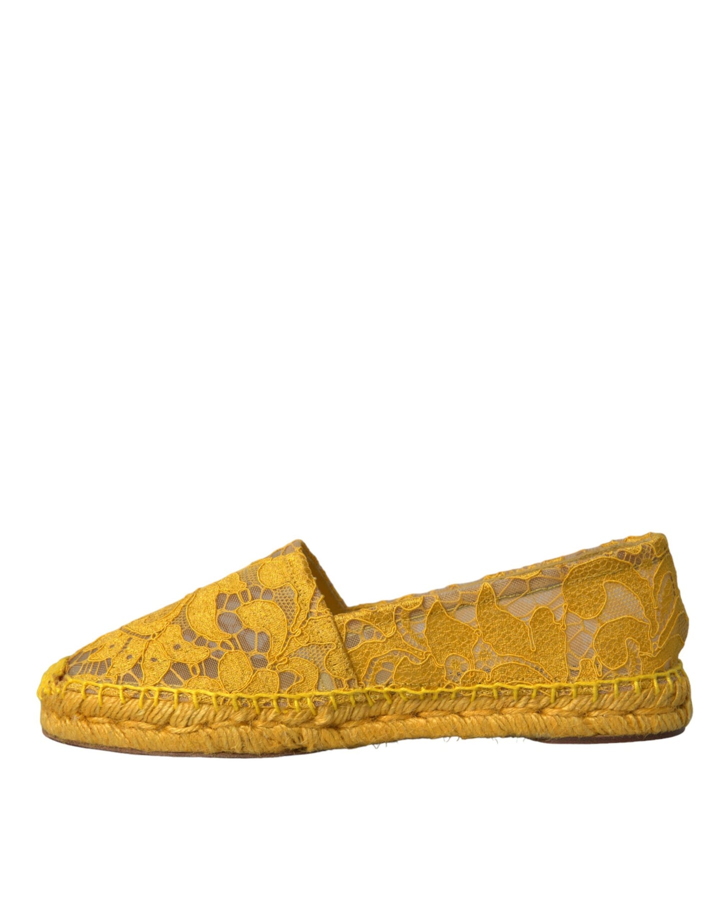  - Yellow Taormina Lace Espadrille Loafers Flats Shoes