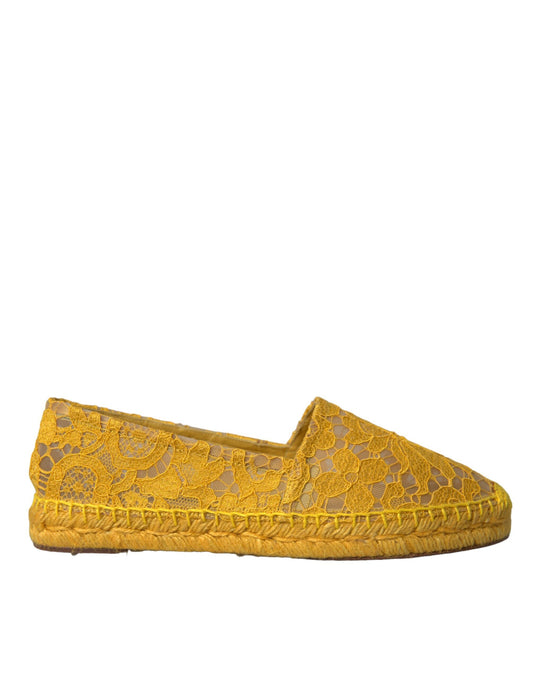  - Yellow Taormina Lace Espadrille Loafers Flats Shoes