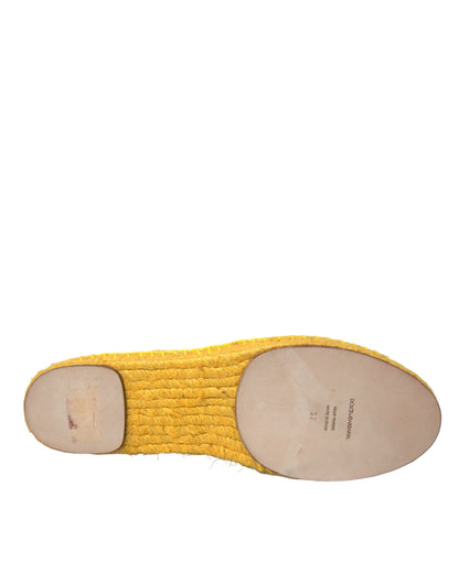  - Yellow Taormina Lace Espadrille Loafers Flats Shoes