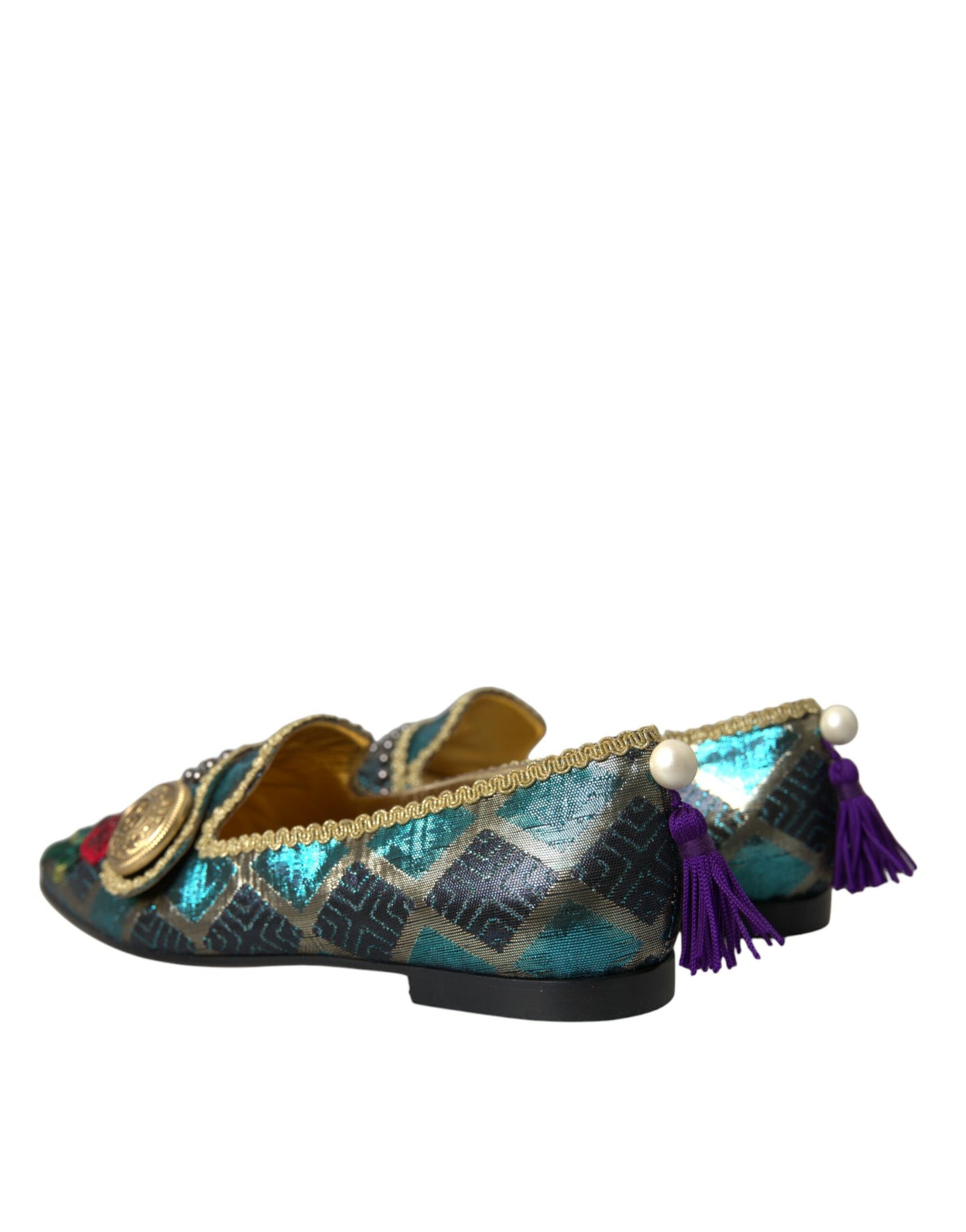  - Multicolor Jacquard Embellished Loafers Shoes