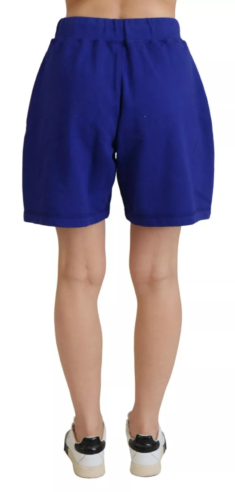  - Blue Logo Cotton High Waist Sweatshorts Shorts