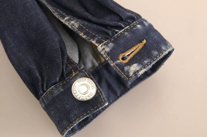  - Blue High Waist Cotton Cargo Baggy Denim Jeans