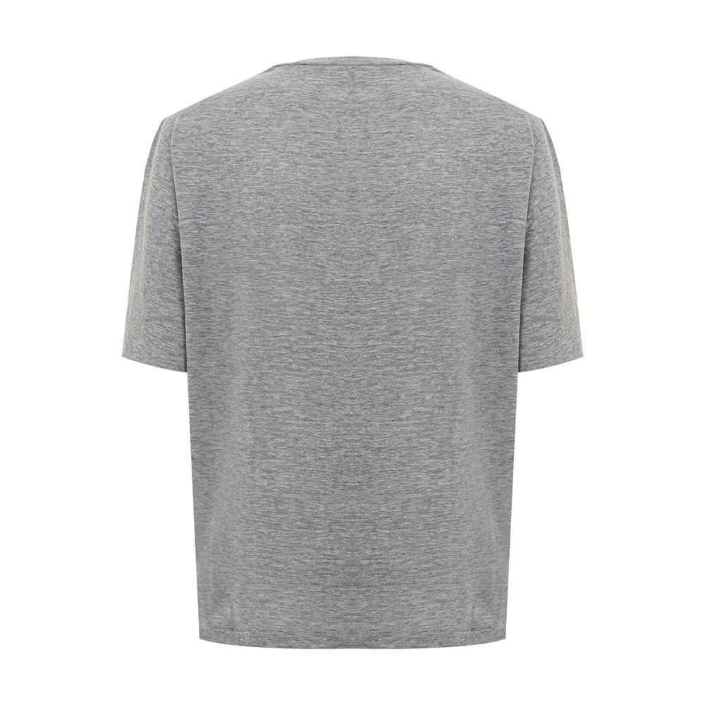  - Chic Gray Cotton Tee for the Modern Woman