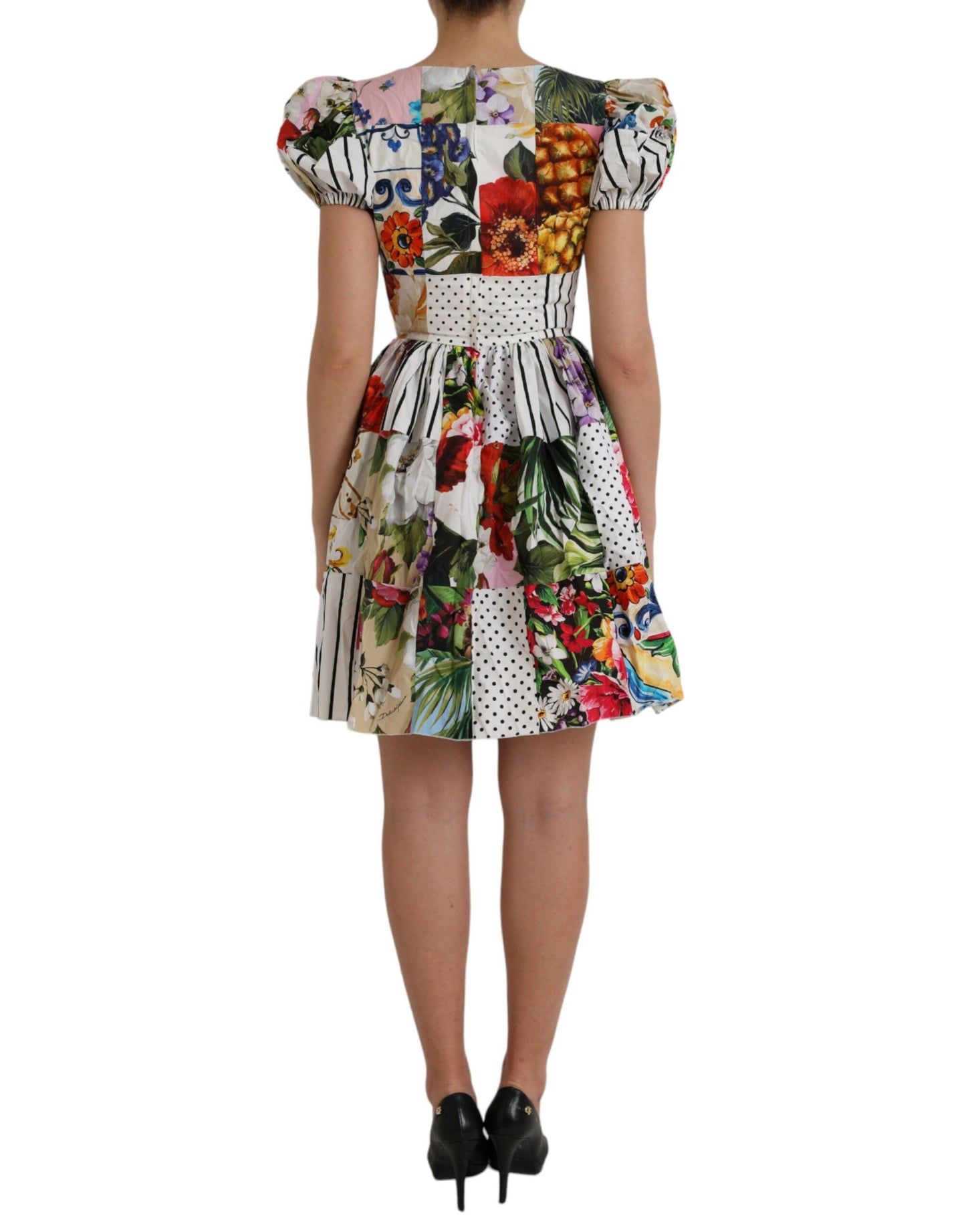  - Multicolor Patchwork Cotton Aline Mini Dress