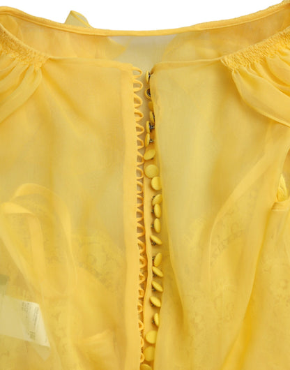  - Yellow Silk Sheath Belted Long Maxi Dress