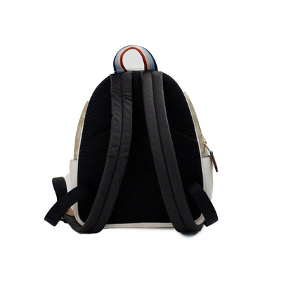  - Mini Court Signature Pear Motif Shoulder Backpack Bookbag Bag Chalk Taffy