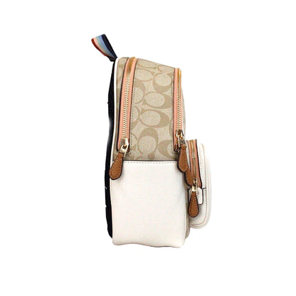  - Mini Court Signature Pear Motif Shoulder Backpack Bookbag Bag Chalk Taffy