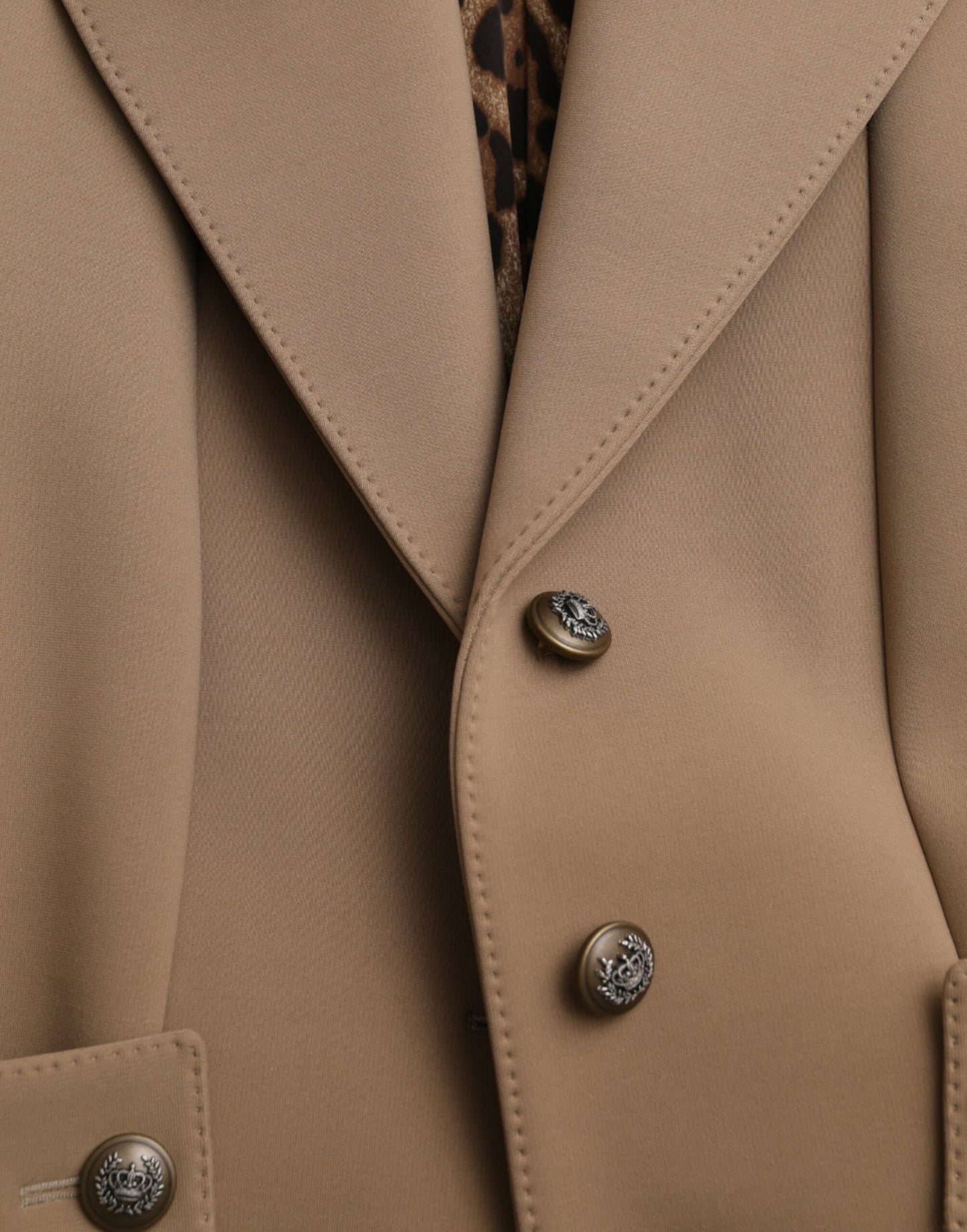  - Brown Button Down Long Trench Coat Jacket