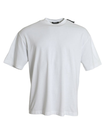  - Off White Cotton Jersey Round Neck T-shirt