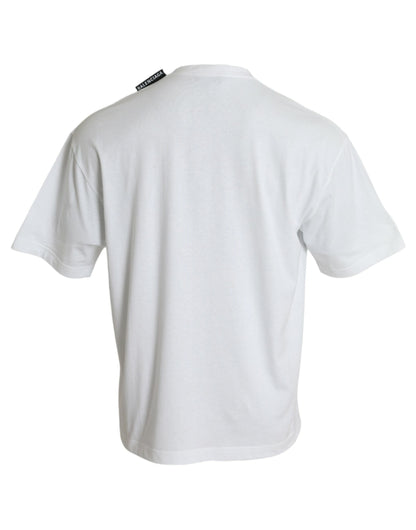  - Off White Cotton Jersey Round Neck T-shirt