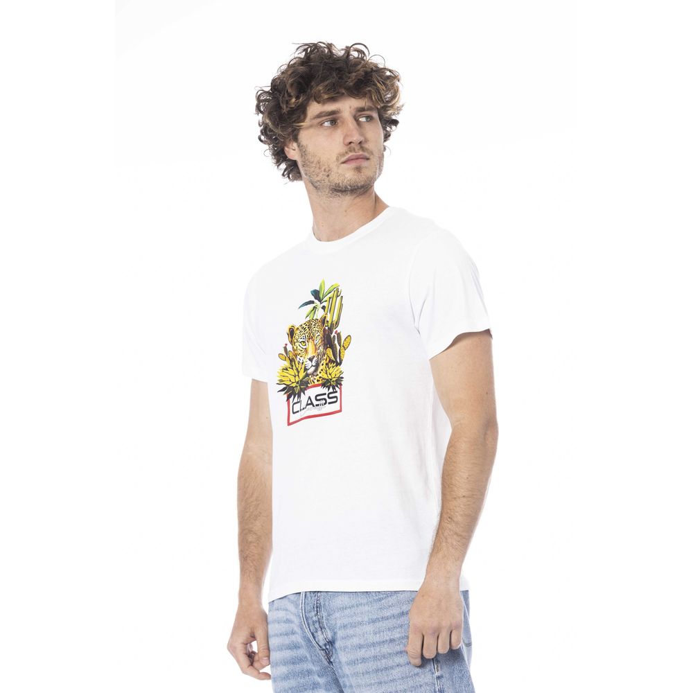 White Cotton Men T-Shirt