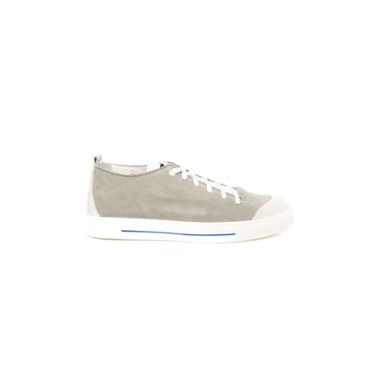 Gray Leather Men Sneaker - The Luxe Alliance