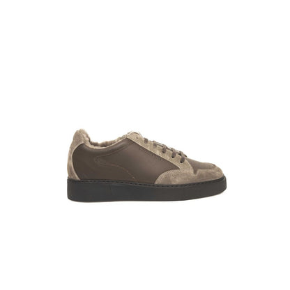  - Beige Leather Men Sneaker