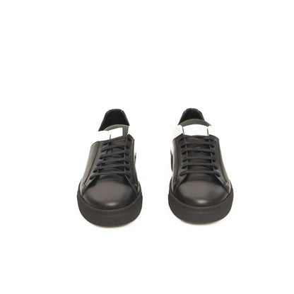 Black Leather Men Sneaker - The Luxe Alliance