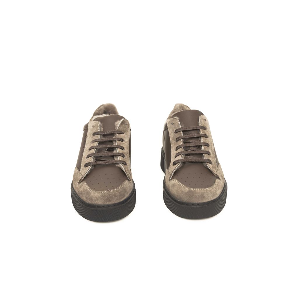 Beige Leather Men Sneaker - The Luxe Alliance