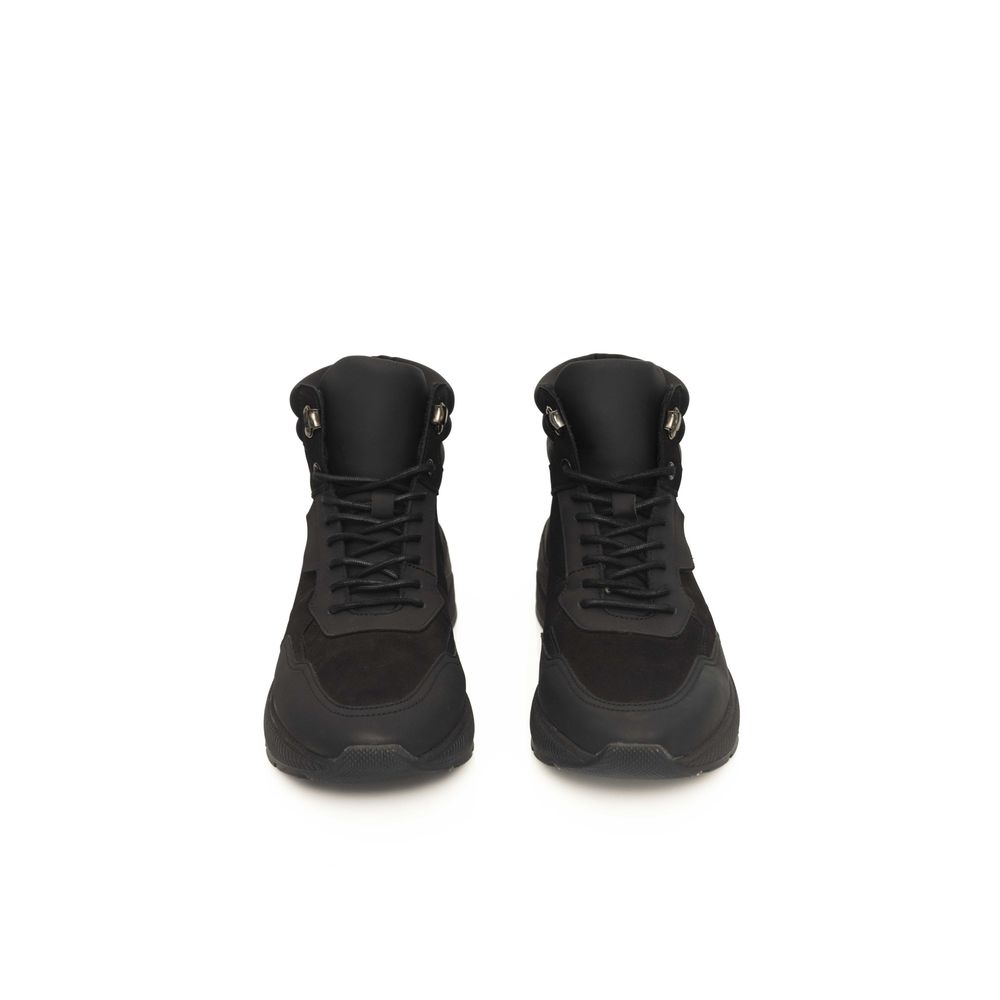 Black Leather Men Sneaker - The Luxe Alliance