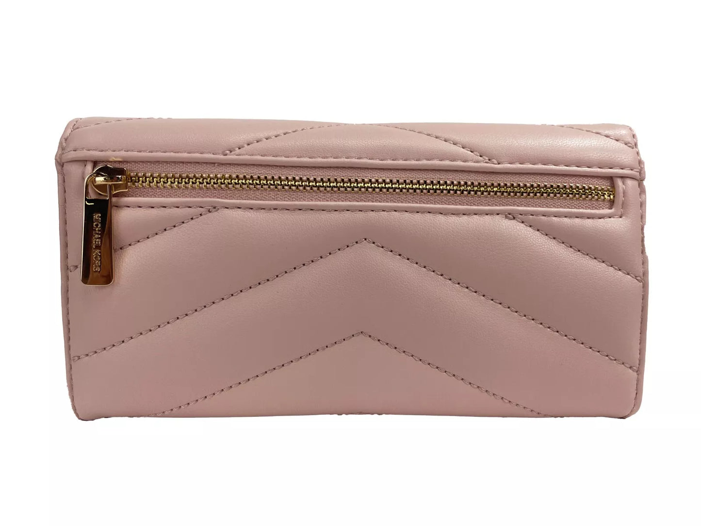 Michael Kors Jet Set Travel Large Quilted Leather Trifold Wallet in Powder Blush