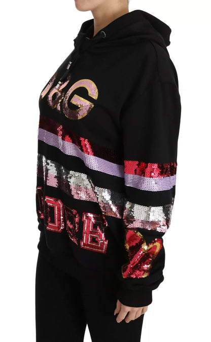  - DG Sequined Hooded Pullover Sweater