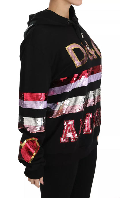  - DG Sequined Hooded Pullover Sweater